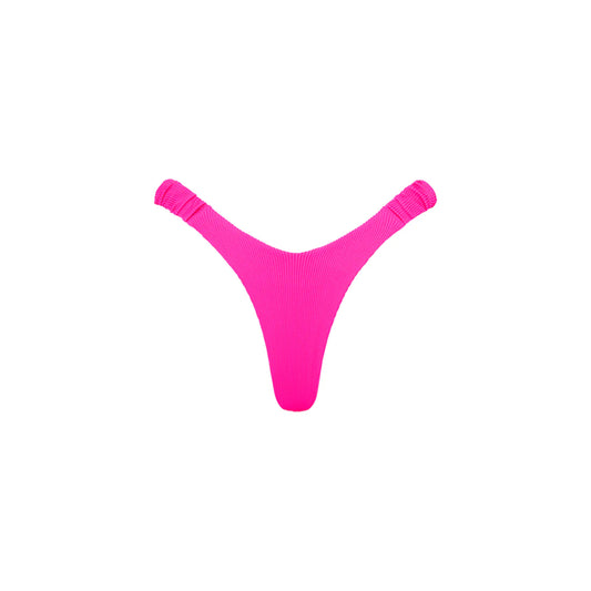Flamingo Pink Retro Y Thong Bikini Bottom