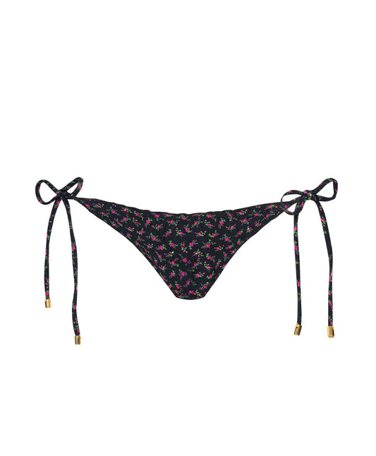 Embroidered Lettuce Edge Tie Side Bottom Rosebud