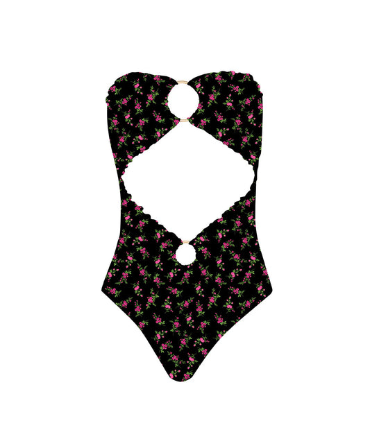 Lettuce Edge Strapless Ring One Piece