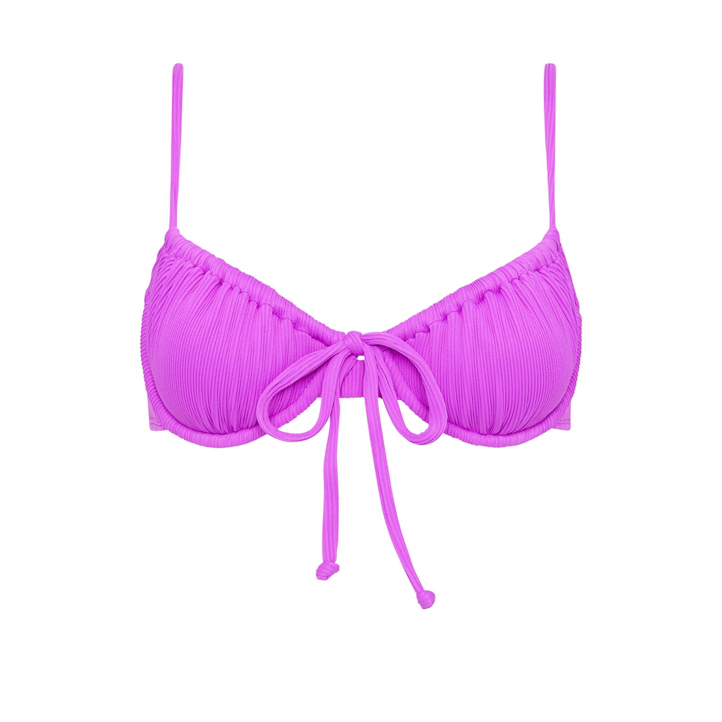 Electric violet Ruched Underwire Bra Bikini Top